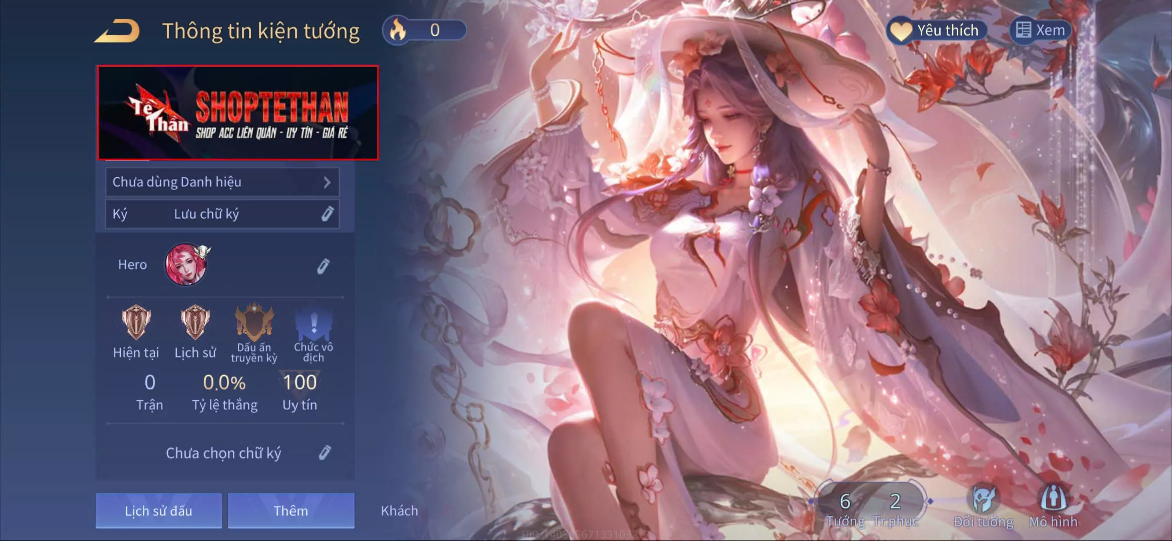 ACC REG: Điêu thuyền Tuế Hàn đỗ quyên, sẵn tướng, free đổi tên, trắng thông tin